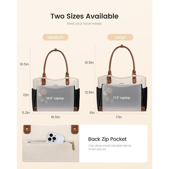 Large Capacity Laptop Bag with Cup Holder Comfortable Shoulder Bag for Women - Picture 6 of 8